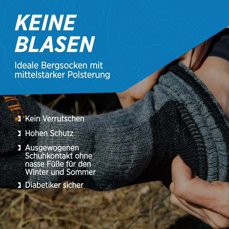 ANDINA OUTDOORS Alpaca Merino Wandelsokken: AURORA Extra Sterk Gewatteerde Bergbeklimmersokken 5 ANDINA OUTDOORS Alpaca Merino Wandelsokken: AURORA Extra Sterk Gewatteerde Bergbeklimmersokken - Afbeelding 3