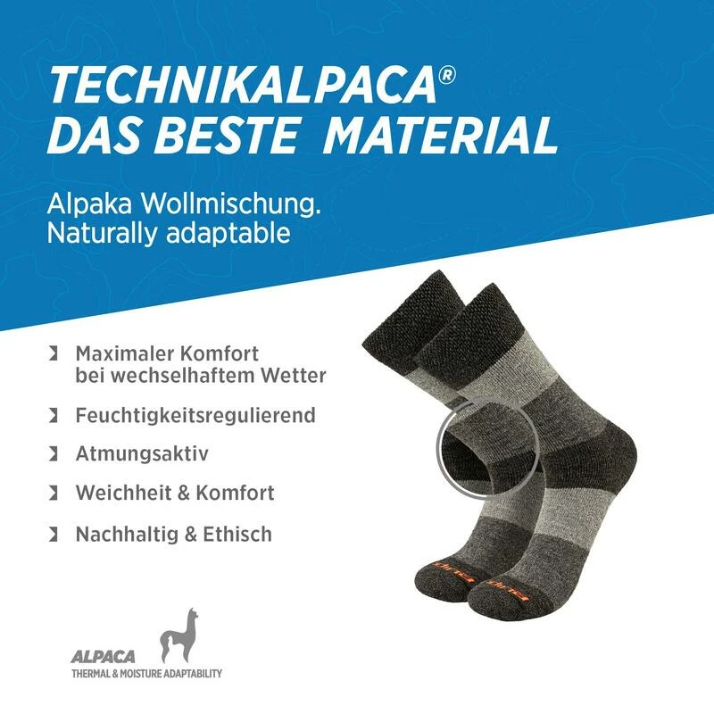 ANDINA OUTDOORS Alpaca Merino Wandelsokken: AURORA Extra Sterk Gewatteerde Bergbeklimmersokken 6 ANDINA OUTDOORS Alpaca Merino Wandelsokken: AURORA Extra Sterk Gewatteerde Bergbeklimmersokken - Afbeelding 4