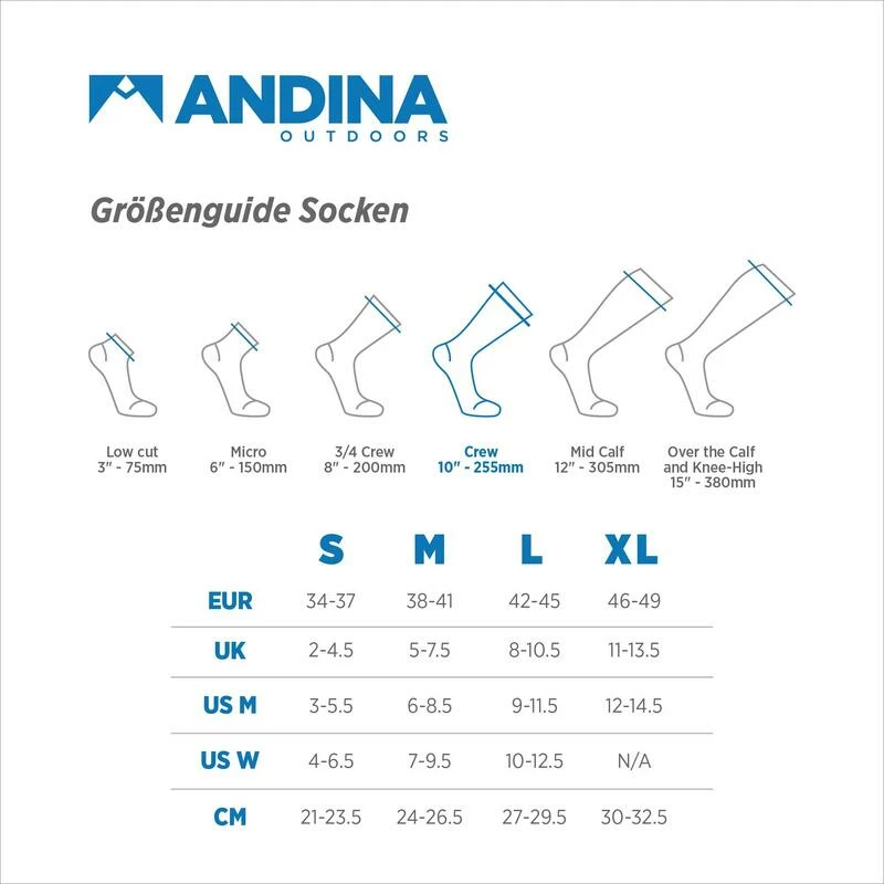 ANDINA OUTDOORS Alpaca Merino Wandelsokken: AURORA Extra Sterk Gewatteerde Bergbeklimmersokken 7 ANDINA OUTDOORS Alpaca Merino Wandelsokken: AURORA Extra Sterk Gewatteerde Bergbeklimmersokken - Afbeelding 5