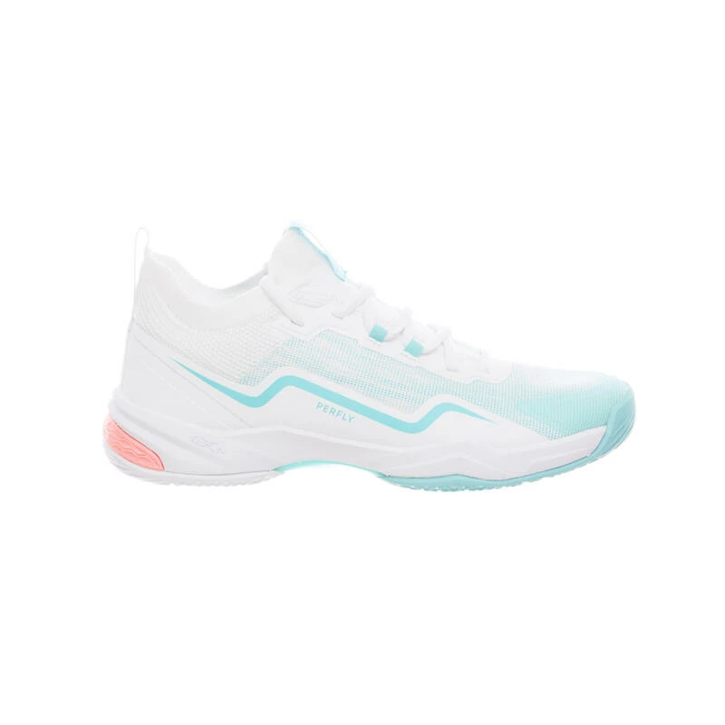 PERFLY Badmintonschoenen Voor Dames BS 900 Ultra Lite Wit Turquoise 4 PERFLY Badmintonschoenen Voor Dames BS 900 Ultra Lite Wit Turquoise - Afbeelding 2