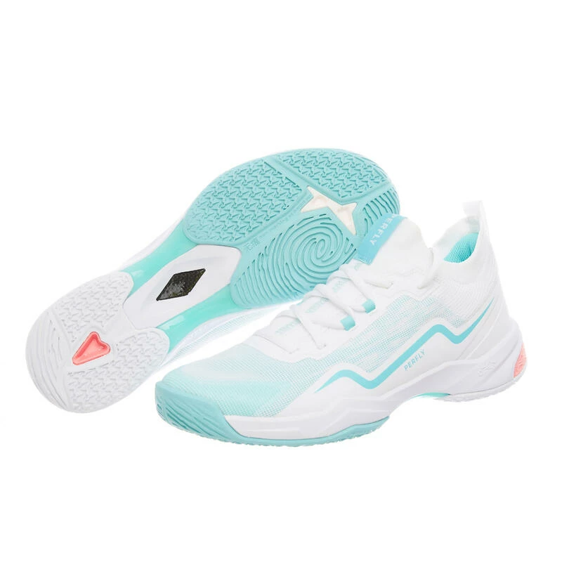 PERFLY Badmintonschoenen Voor Dames BS 900 Ultra Lite Wit Turquoise 13 PERFLY Badmintonschoenen Voor Dames BS 900 Ultra Lite Wit Turquoise - Afbeelding 11