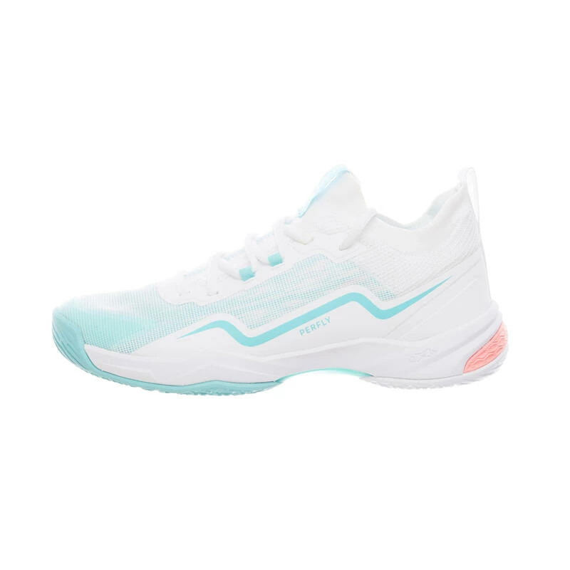 PERFLY Badmintonschoenen Voor Dames BS 900 Ultra Lite Wit Turquoise 16 PERFLY Badmintonschoenen Voor Dames BS 900 Ultra Lite Wit Turquoise - Afbeelding 14