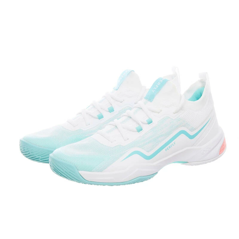 PERFLY Badmintonschoenen Voor Dames BS 900 Ultra Lite Wit Turquoise 8 PERFLY Badmintonschoenen Voor Dames BS 900 Ultra Lite Wit Turquoise - Afbeelding 6