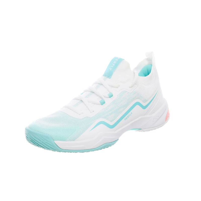 PERFLY Badmintonschoenen Voor Dames BS 900 Ultra Lite Wit Turquoise 9 PERFLY Badmintonschoenen Voor Dames BS 900 Ultra Lite Wit Turquoise - Afbeelding 7