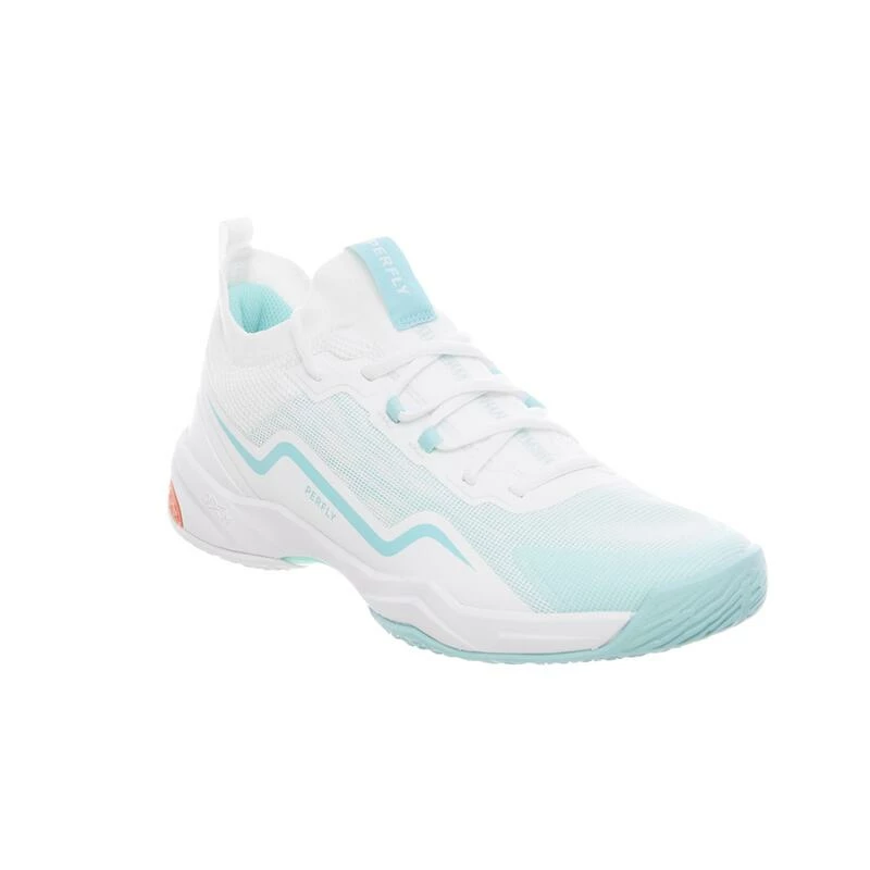 PERFLY Badmintonschoenen Voor Dames BS 900 Ultra Lite Wit Turquoise 3 PERFLY Badmintonschoenen Voor Dames BS 900 Ultra Lite Wit Turquoise