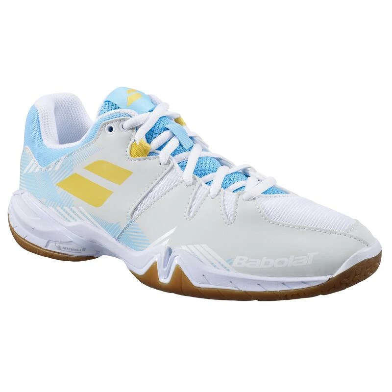 Babolat Badmintonschoenen Voor Dames Shadow Spirit Wit/lichtblauw 3 Babolat Badmintonschoenen Voor Dames Shadow Spirit Wit/lichtblauw