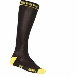 BRN Compressiekousen Zwart/neon 39-42