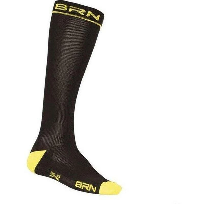 BRN Compressiekousen Zwart/neon 39-42 3 BRN Compressiekousen Zwart/neon 39-42