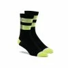 100% Flow Sokken - Zwart / Fluo Geel