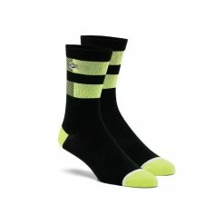 100% Flow Sokken - Zwart / Fluo Geel