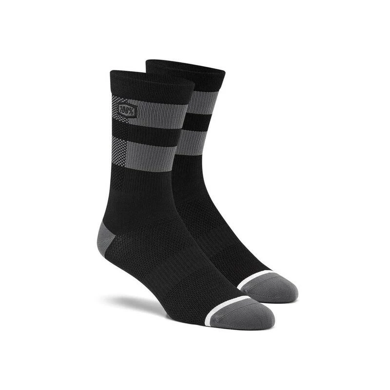 100% Flow Sokken - Zwart/grijs 3 100% Flow Sokken - Zwart/grijs