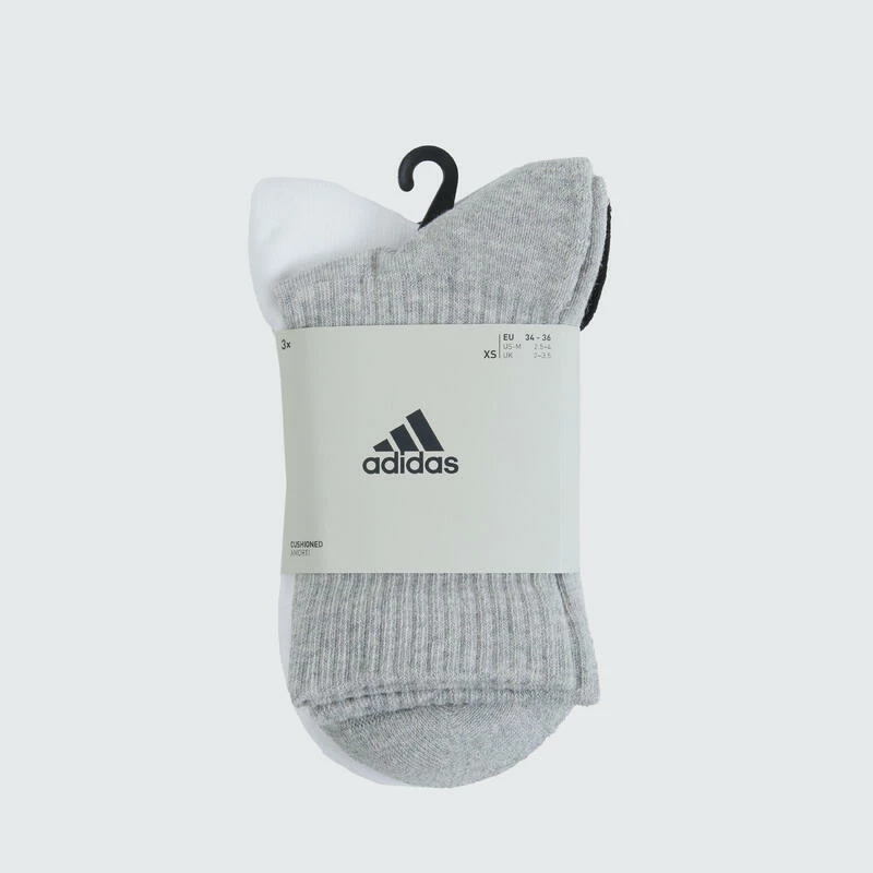 ADIDAS Hoge Sportsokken Grijs Wit Zwart Set Van 3 Paar 16 ADIDAS Hoge Sportsokken Grijs Wit Zwart Set Van 3 Paar - Afbeelding 14