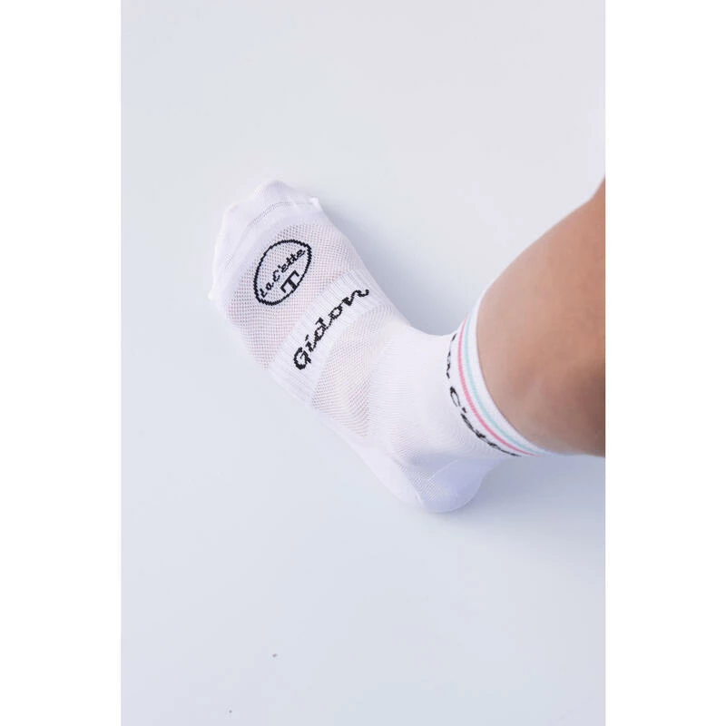 LA C'ETTE Hoge Witte Fietssok 'Gidon' 4 LA C'ETTE Hoge Witte Fietssok 'Gidon' - Afbeelding 2