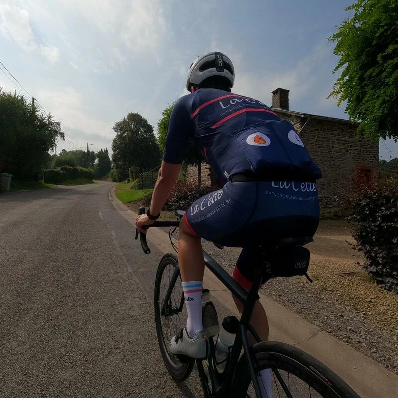 LA C'ETTE Hoge Witte Fietssok 'Gidon' 5 LA C'ETTE Hoge Witte Fietssok 'Gidon' - Afbeelding 3