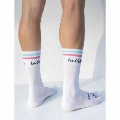 LA C'ETTE Hoge Witte Fietssok 'Gidon'