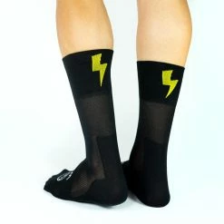 LA C'ETTE Hoge Zwarte Fietssokken 'Watt'