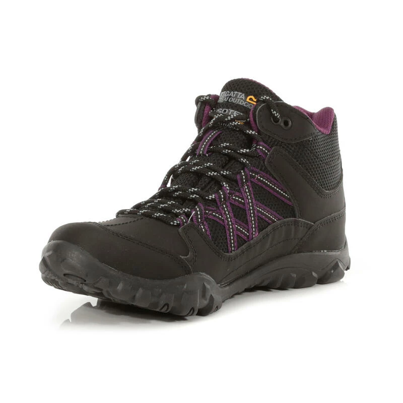 Regatta Lady Edgepoint Dames Hiking Wandelschoenen - Zwart / Paars 5 Regatta Lady Edgepoint Dames Hiking Wandelschoenen - Zwart / Paars - Afbeelding 3