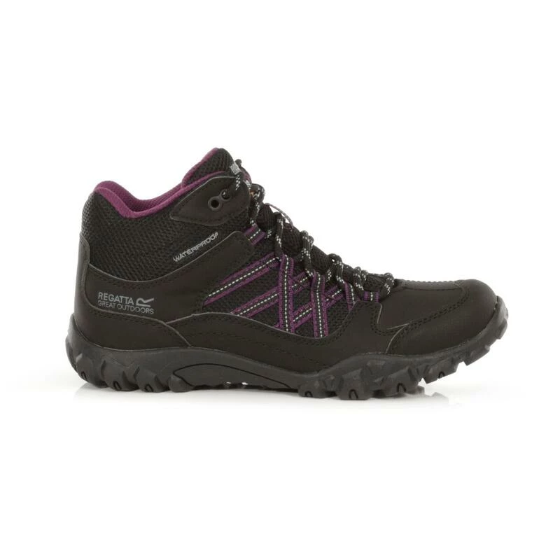 Regatta Lady Edgepoint Dames Hiking Wandelschoenen - Zwart / Paars 3 Regatta Lady Edgepoint Dames Hiking Wandelschoenen - Zwart / Paars