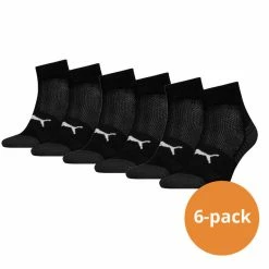 Puma Sport Quartersokken Cushioned 6-pack Zwart