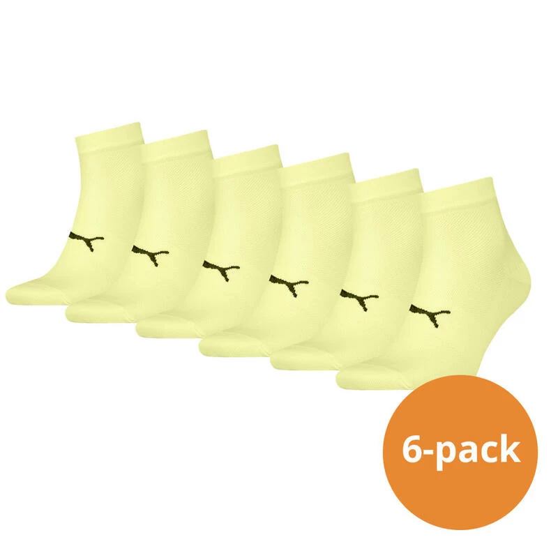 Puma Sport Quartersokken Light 6-pack Geel 3 Puma Sport Quartersokken Light 6-pack Geel