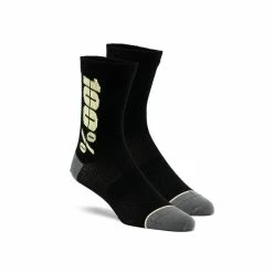 100% Rythym Sokken (merino) - Zwart/geel