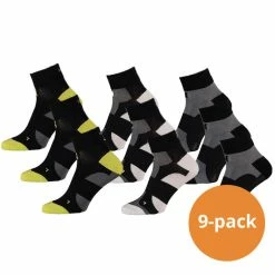 XTREME SOCKSWEAR Xtreme Fietssokken Quarter 9-pack Multi Black