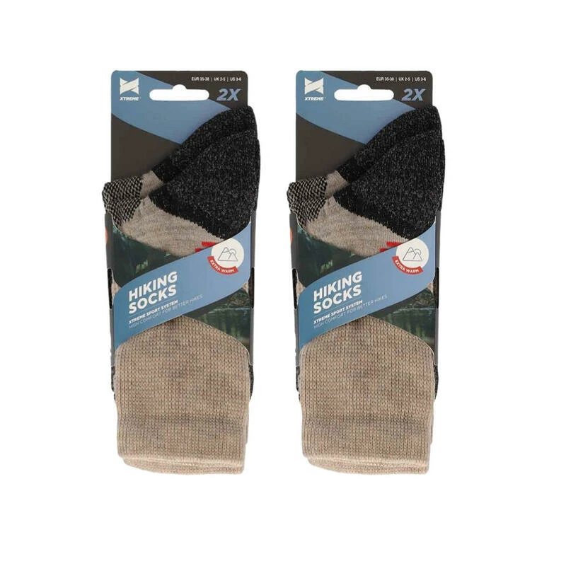 XTREME SOCKSWEAR Xtreme Hiking Sokken Beige 4-PACK 4 XTREME SOCKSWEAR Xtreme Hiking Sokken Beige 4-PACK - Afbeelding 2