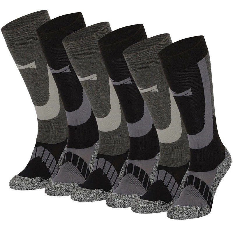 XTREME SOCKSWEAR Xtreme Skisokken Unisex 6-paar Multi Black 4 XTREME SOCKSWEAR Xtreme Skisokken Unisex 6-paar Multi Black - Afbeelding 2