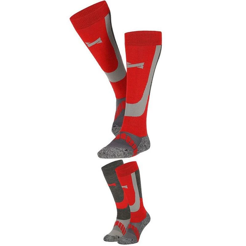 Xtreme Unisex Ski Sokken Rood (4-PACK) 5 Xtreme Unisex Ski Sokken Rood (4-PACK) - Afbeelding 3