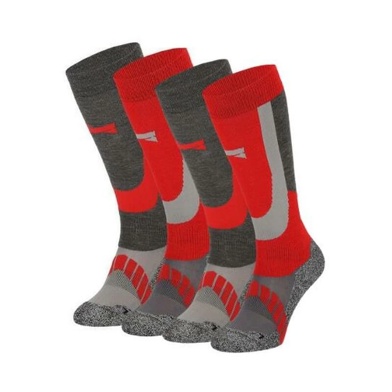 Xtreme Unisex Ski Sokken Rood (4-PACK) 3 Xtreme Unisex Ski Sokken Rood (4-PACK)